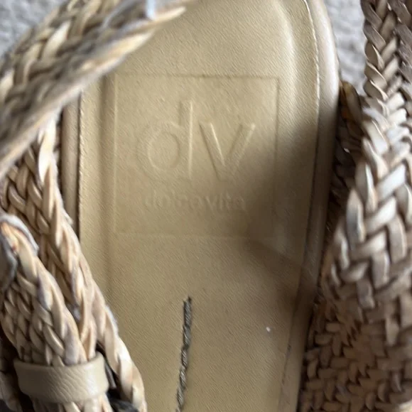 Natural beige Dolce Vita strappy twine sandal wedges - Picture 6 of 13